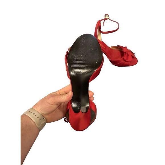 Michael Red High Heels Satin Bow Women’s 6 - Picture 5 of 5